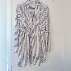 Purple Snow White dress with Black stripes, size large.